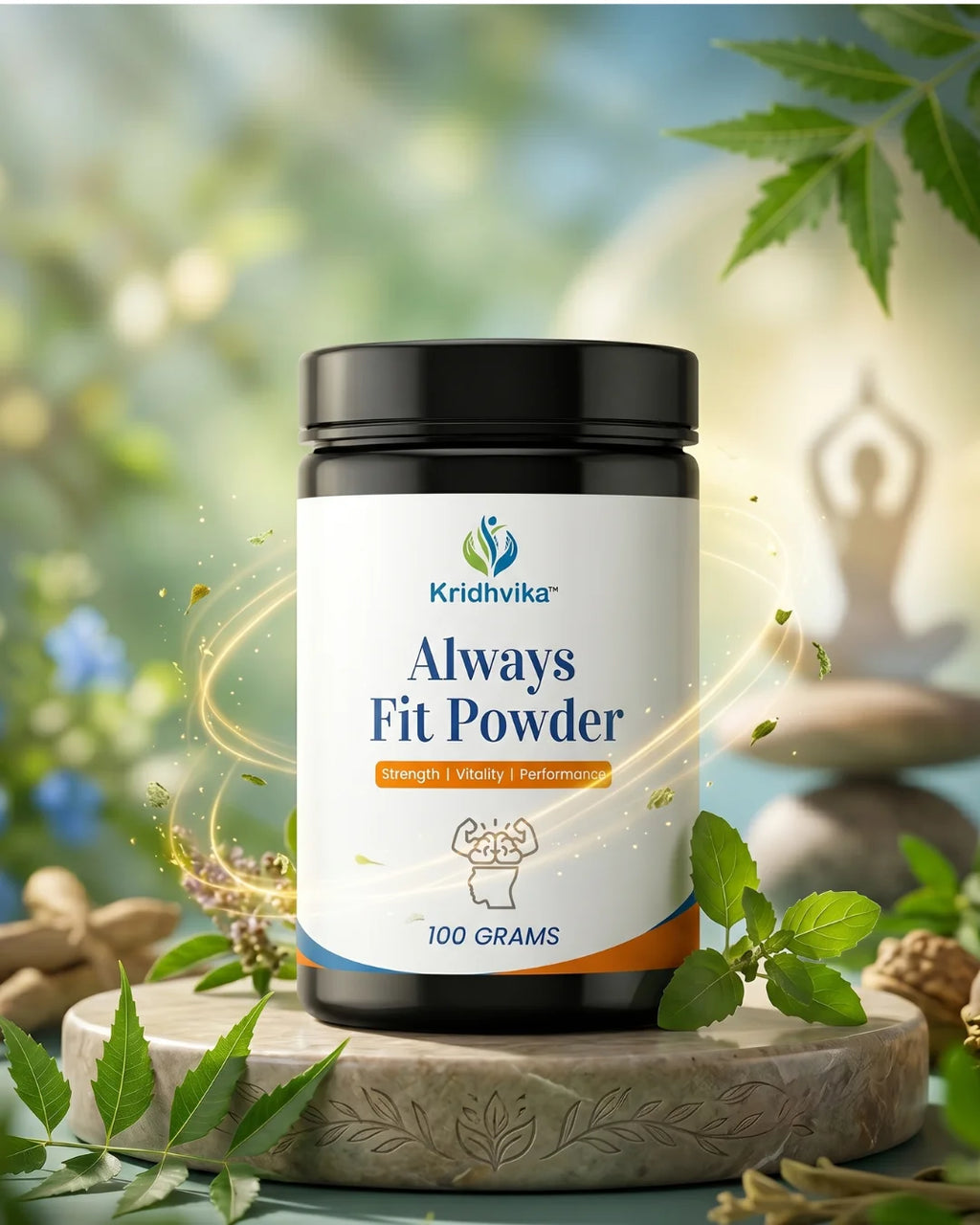 KRIDHVIKA ALWAYS FIT Men’s Health Ayurvedic Powder for Energy, Stamina & Physical Performance Support | Herbal Daily Wellness Formula | Take 3 gm Twice Daily with Water | 100 gm