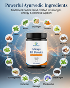 KRIDHVIKA ALWAYS FIT Men’s Health Ayurvedic Powder for Energy, Stamina & Physical Performance Support | Herbal Daily Wellness Formula | Take 3 gm Twice Daily with Water | 100 gm